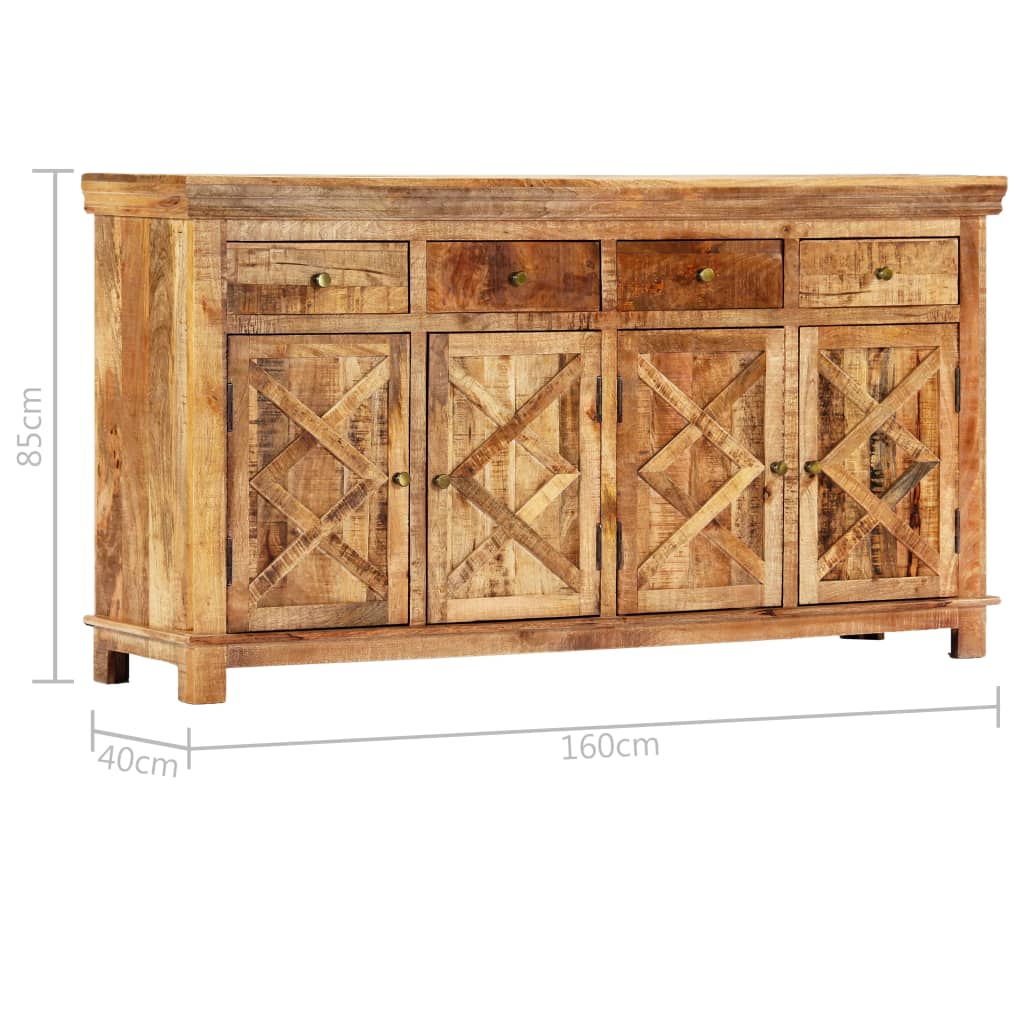 Credenza con 4 Cassetti 160x40x85 cm Legno Massello di Mango - homemem39