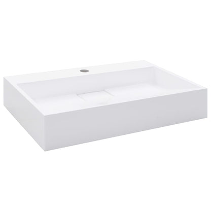 Lavandino 60x38x11 cm Blocco in Marmo/Minerale Bianco - homemem39