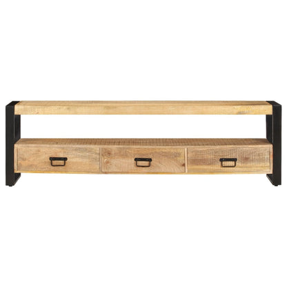 Mobile Porta TV 150x30x45 cm in Legno Massello di Mango - homemem39