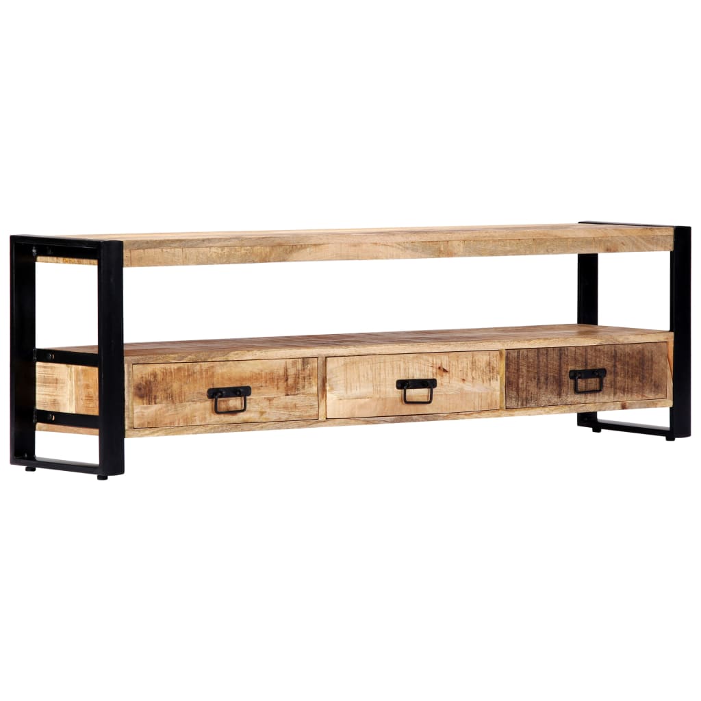 Mobile Porta TV 150x30x45 cm in Legno Massello di Mango - homemem39