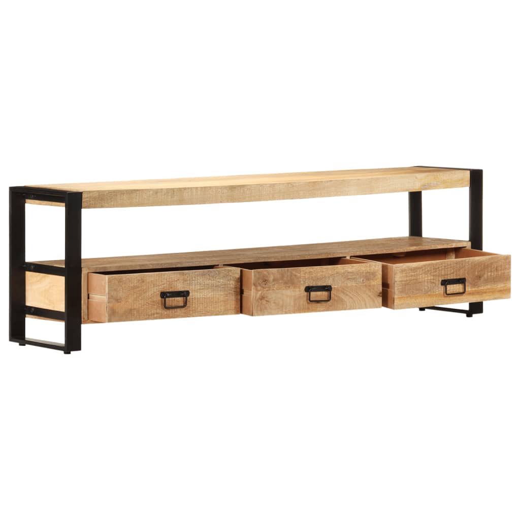 Mobile Porta TV 150x30x45 cm in Legno Massello di Mango - homemem39