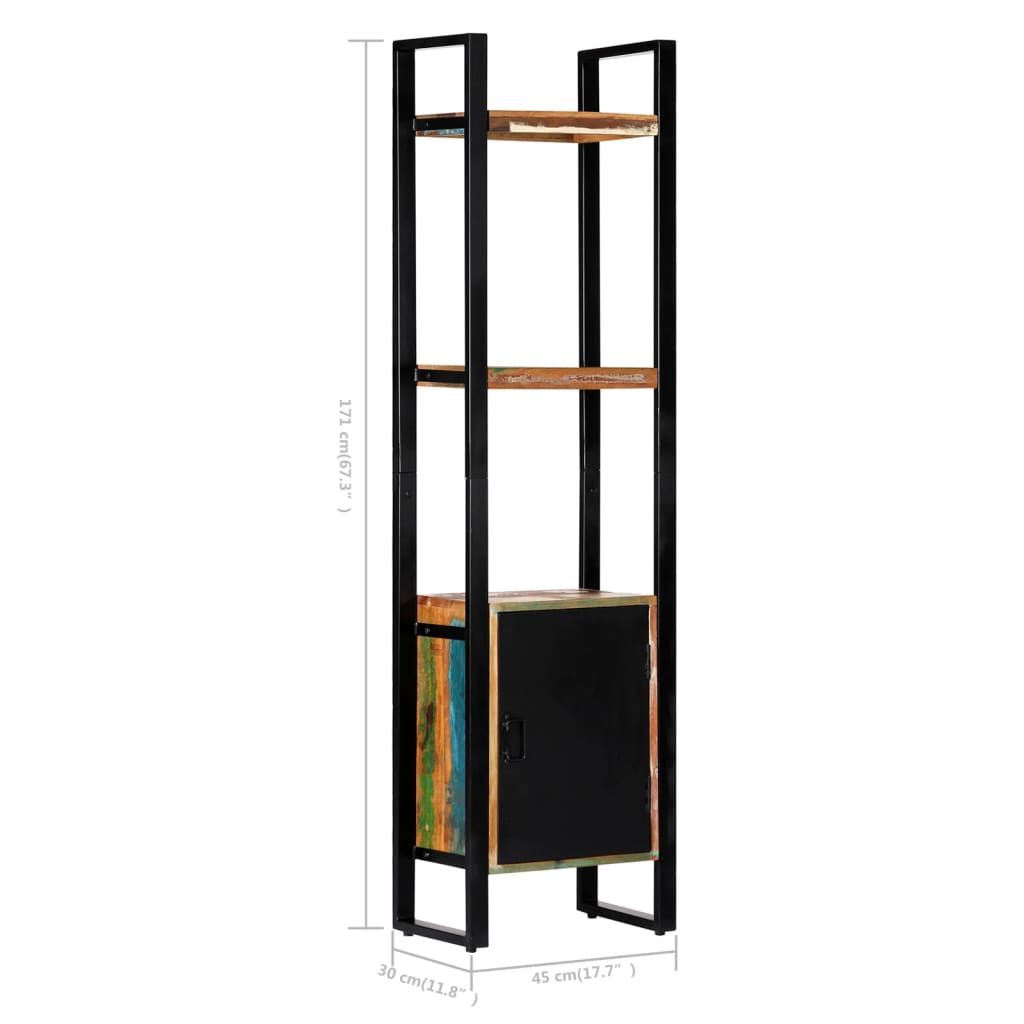 Libreria 45x30x171 cm in Legno Massello di Recupero - homemem39