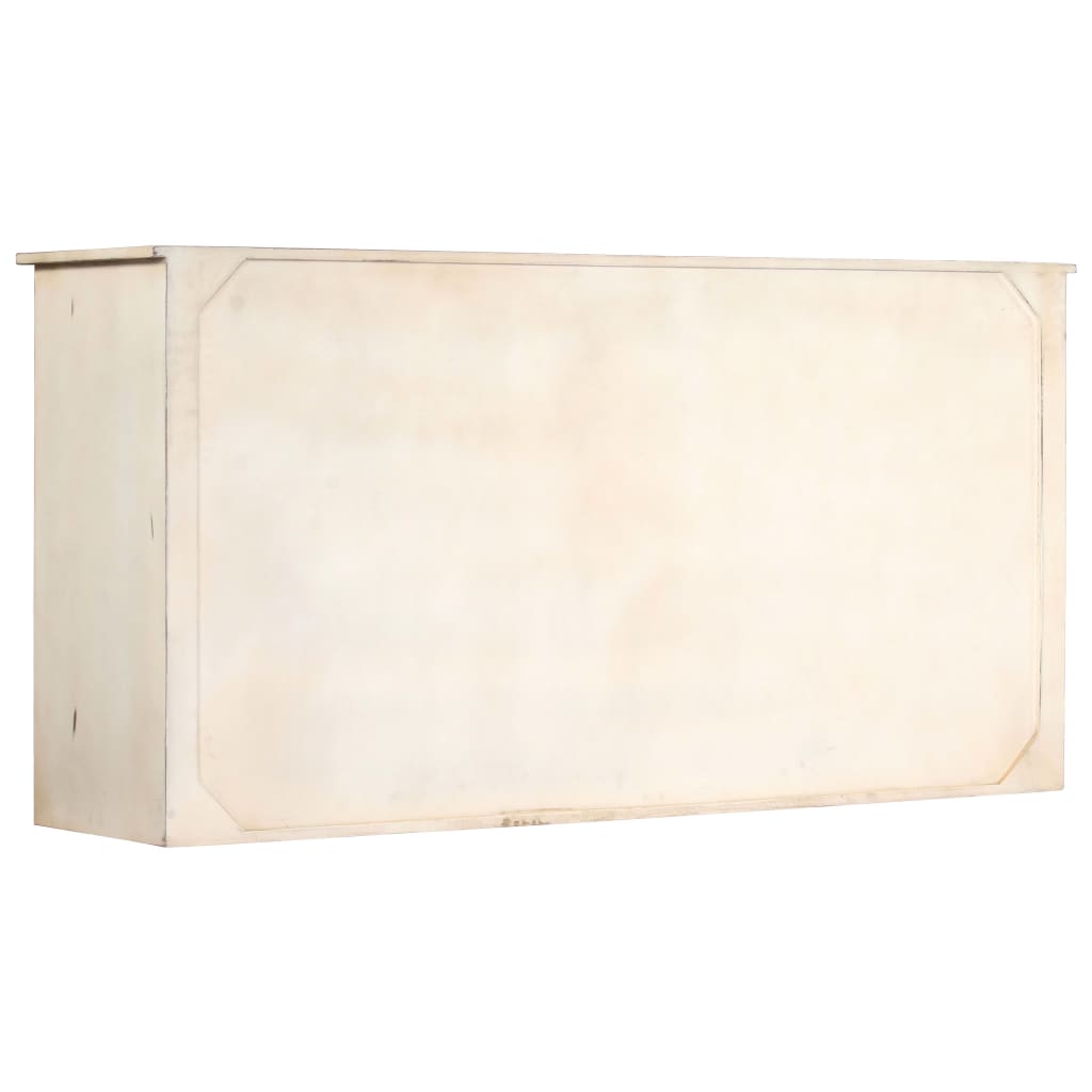 Credenza Bianca 160x40x80 cm Legno Massello di Mango - homemem39