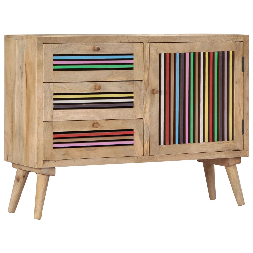 Credenza 100x30x75 cm in Legno Massello di Mango - homemem39