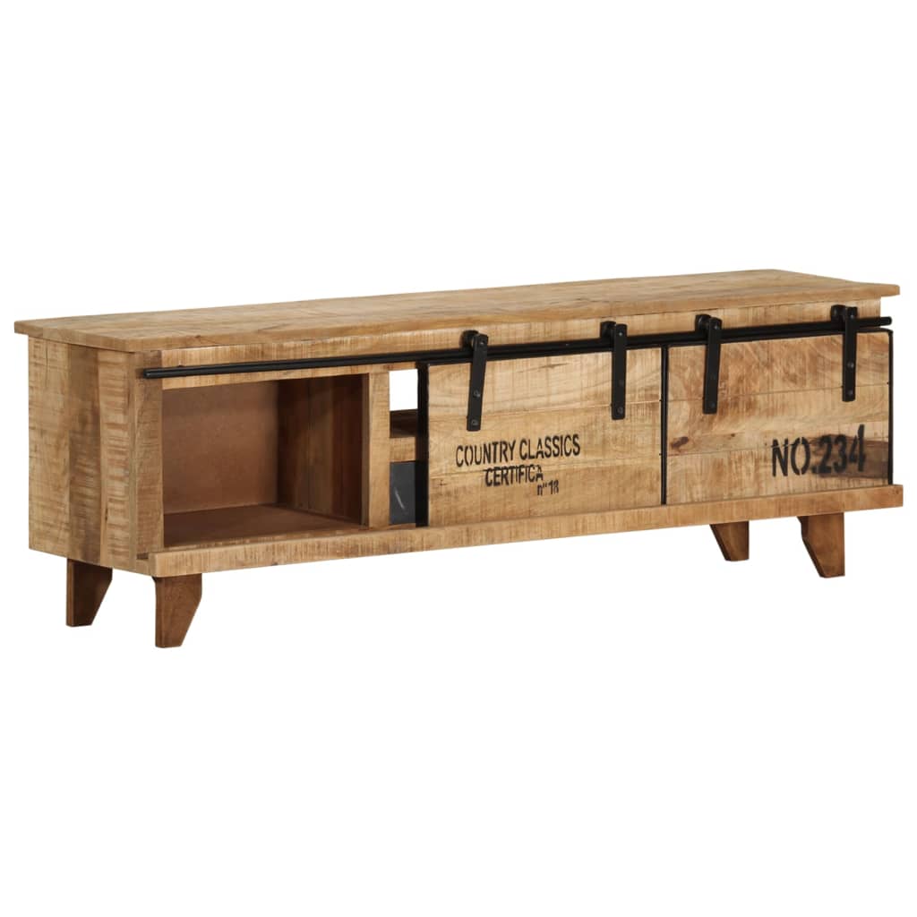 Mobile Porta TV 120x30x40 cm in Legno Massello di Mango - homemem39