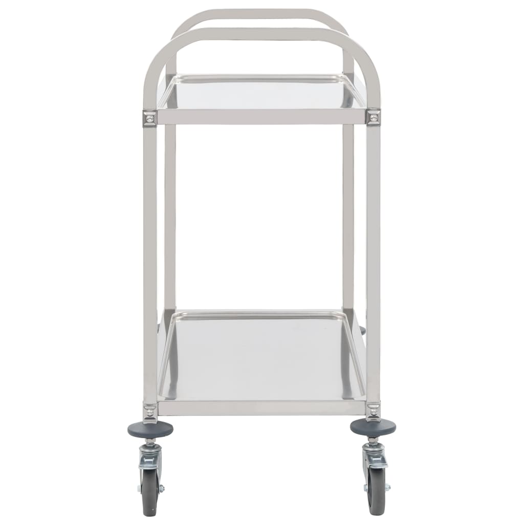 Carrello da Cucina a 2 Livelli 96,5x55x90 cm in Acciaio Inox - homemem39