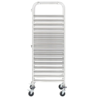 Carrello da Cucina per 16 Vassoi 38x55x163 cm in Acciaio Inox - homemem39