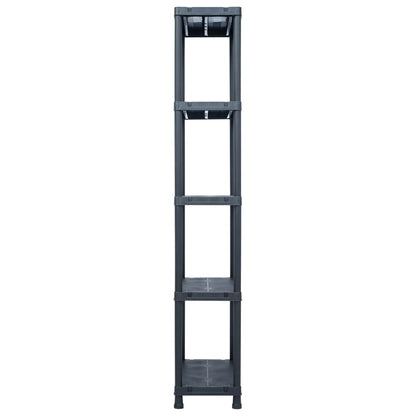 Scaffali 5 pz Nero 125 kg 60x30x180 cm in Plastica - homemem39