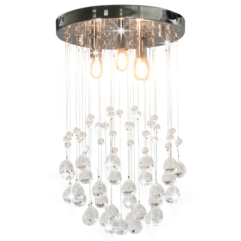 Lampadario Perle di Cristallo a Sfera Argento 3  Lampadine G9 - homemem39