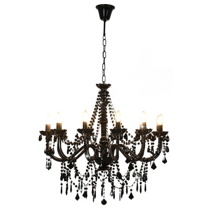 Lampadario con Perline Nero 12 Lampadine E14 - homemem39