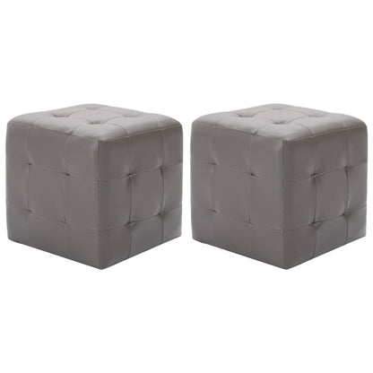 Comodini 2 pz Grigio 30x30x30 cm in Similpelle - homemem39