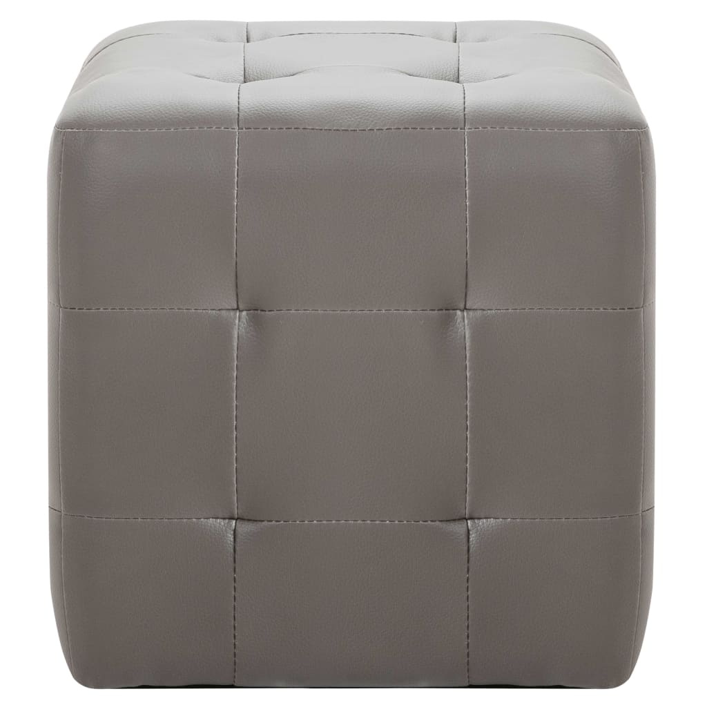 Comodini 2 pz Grigio 30x30x30 cm in Similpelle - homemem39