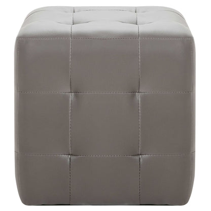 Comodini 2 pz Grigio 30x30x30 cm in Similpelle - homemem39