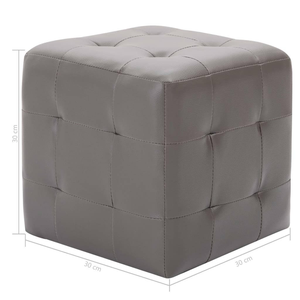 Comodini 2 pz Grigio 30x30x30 cm in Similpelle - homemem39