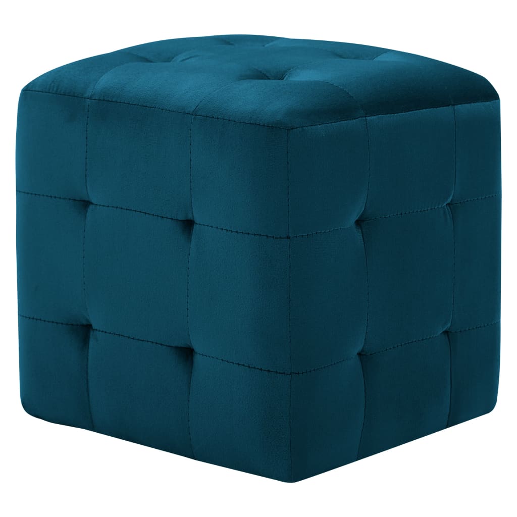 Comodini 2 pz Blu 30x30x30 cm in Tessuto Vellutato - homemem39