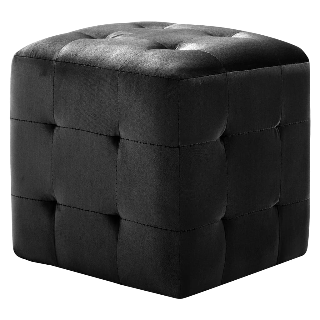 Comodini 2 pz Nero 30x30x30 cm in Tessuto Vellutato - homemem39