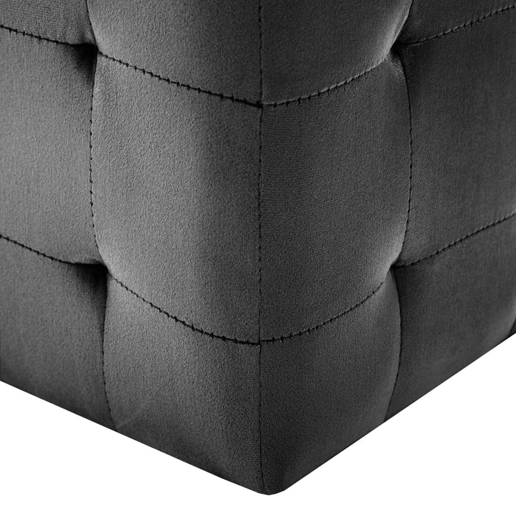 Comodini 2 pz Nero 30x30x30 cm in Tessuto Vellutato - homemem39