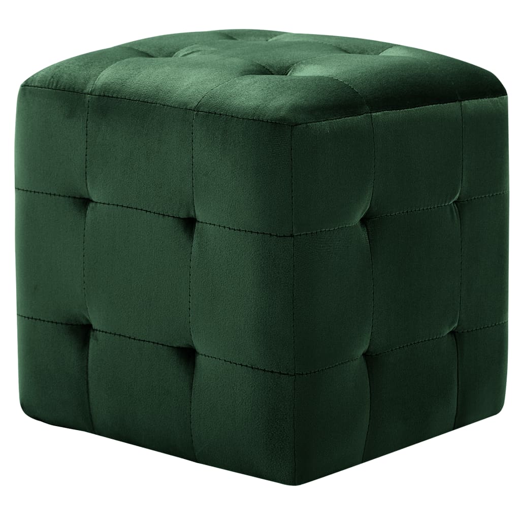 Comodini 2 pz Verde 30x30x30 cm in Tessuto Vellutato - homemem39