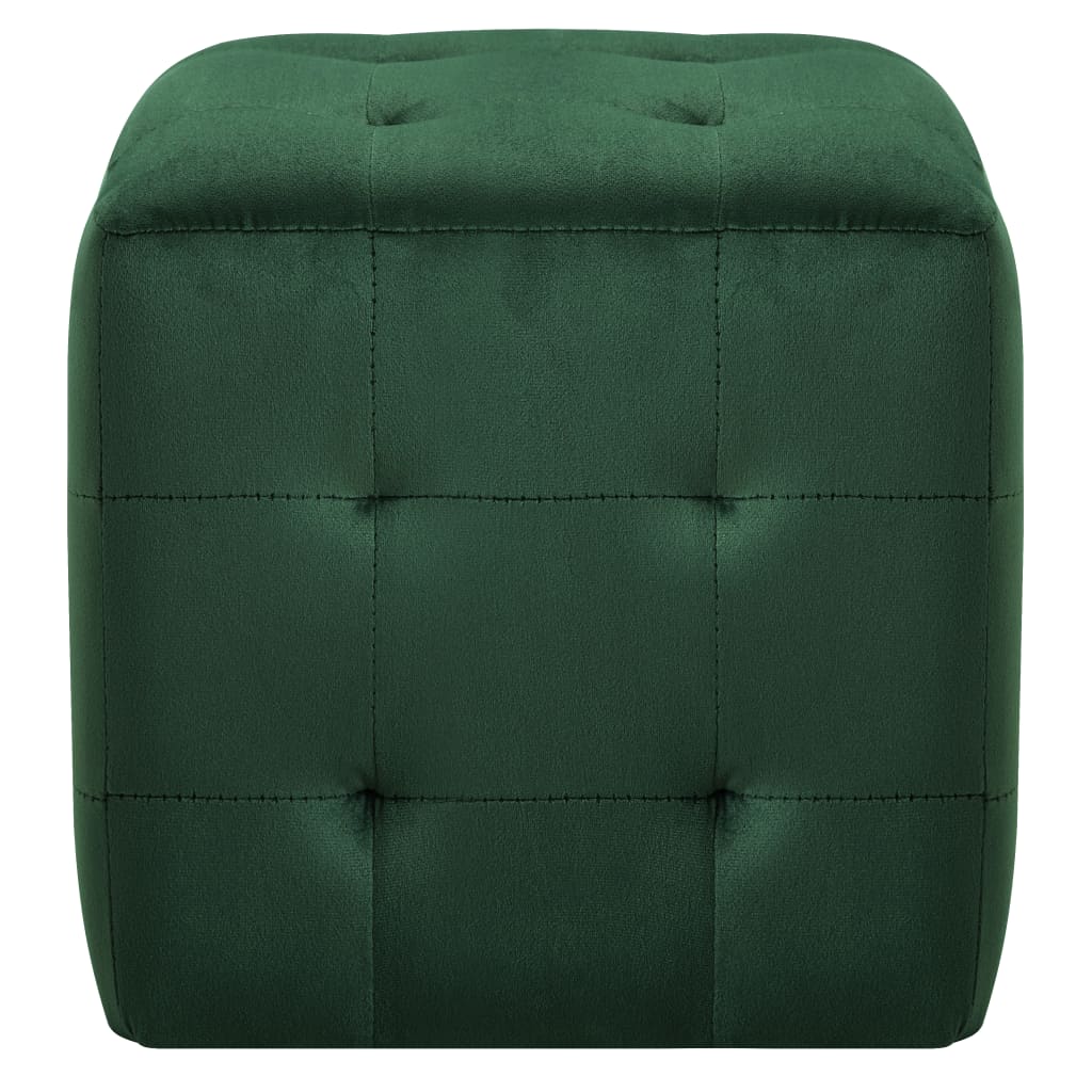 Comodini 2 pz Verde 30x30x30 cm in Tessuto Vellutato - homemem39