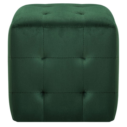 Comodini 2 pz Verde 30x30x30 cm in Tessuto Vellutato - homemem39