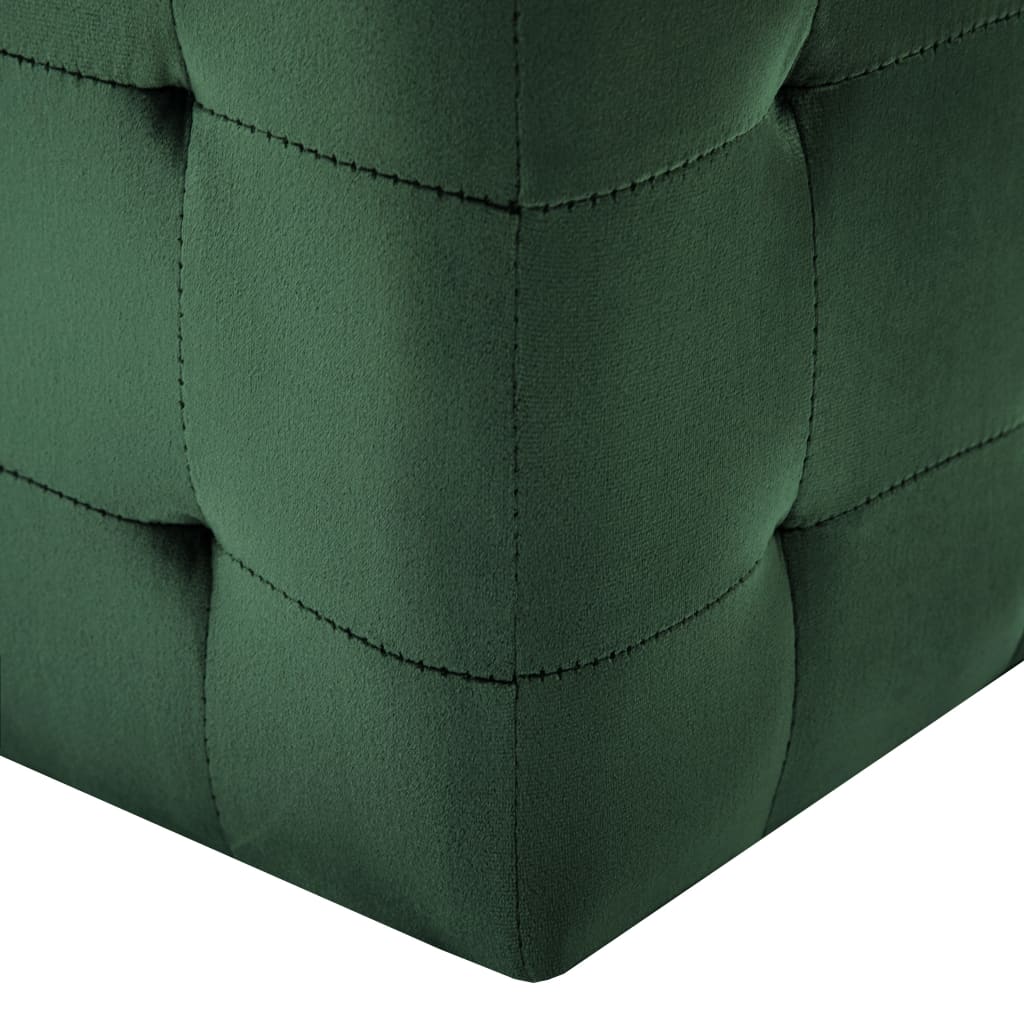 Comodini 2 pz Verde 30x30x30 cm in Tessuto Vellutato - homemem39