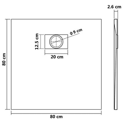 Piatto Doccia in SMC Nero 80x80 cm - homemem39