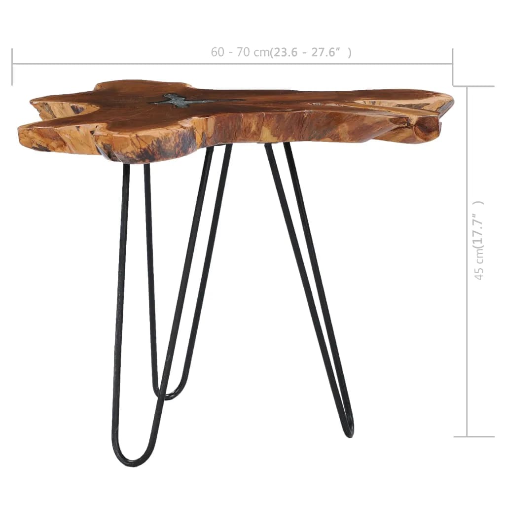 Tavolino da Caffè 70x45 cm Legno Massello Teak e Poliresina - homemem39