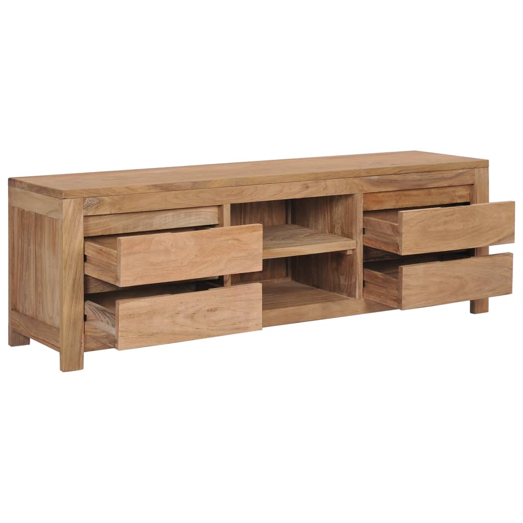 Mobile Porta TV 115x30x40 cm in Legno Massello di Teak - homemem39