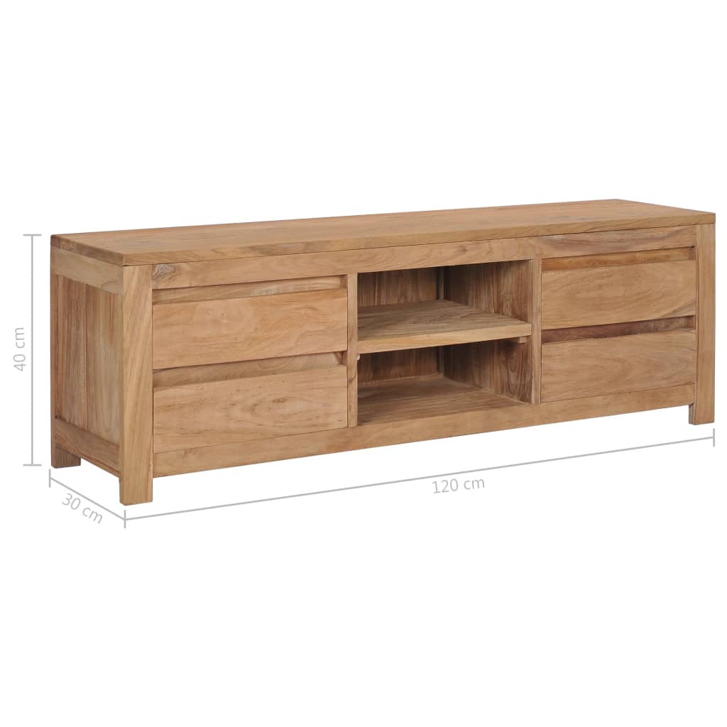 Mobile Porta TV 115x30x40 cm in Legno Massello di Teak - homemem39