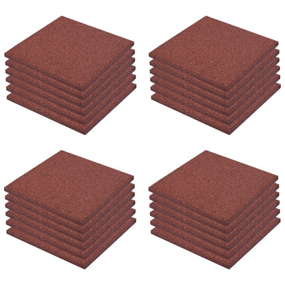 Piastrelle Anticaduta 24 pz in Gomma 50x50x3 cm Rosse - homemem39