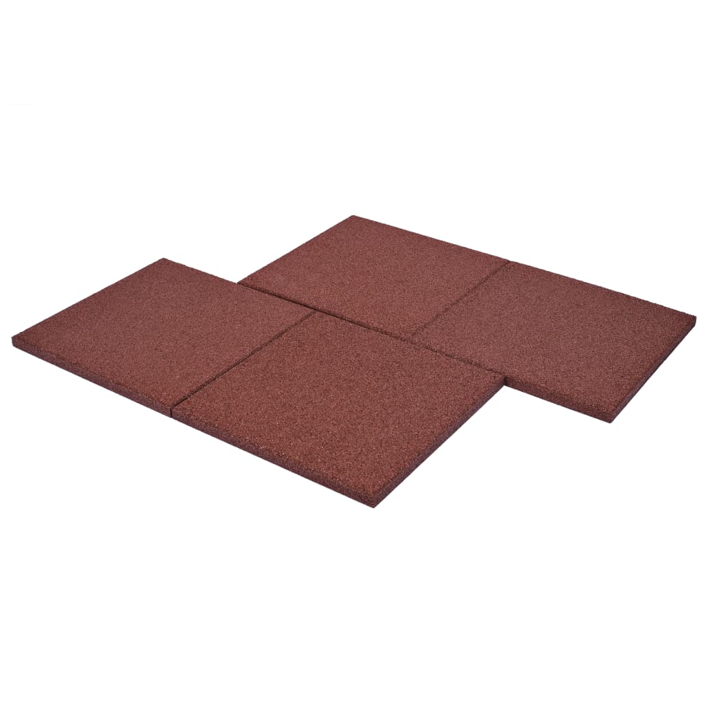 Piastrelle Anticaduta 24 pz in Gomma 50x50x3 cm Rosse - homemem39