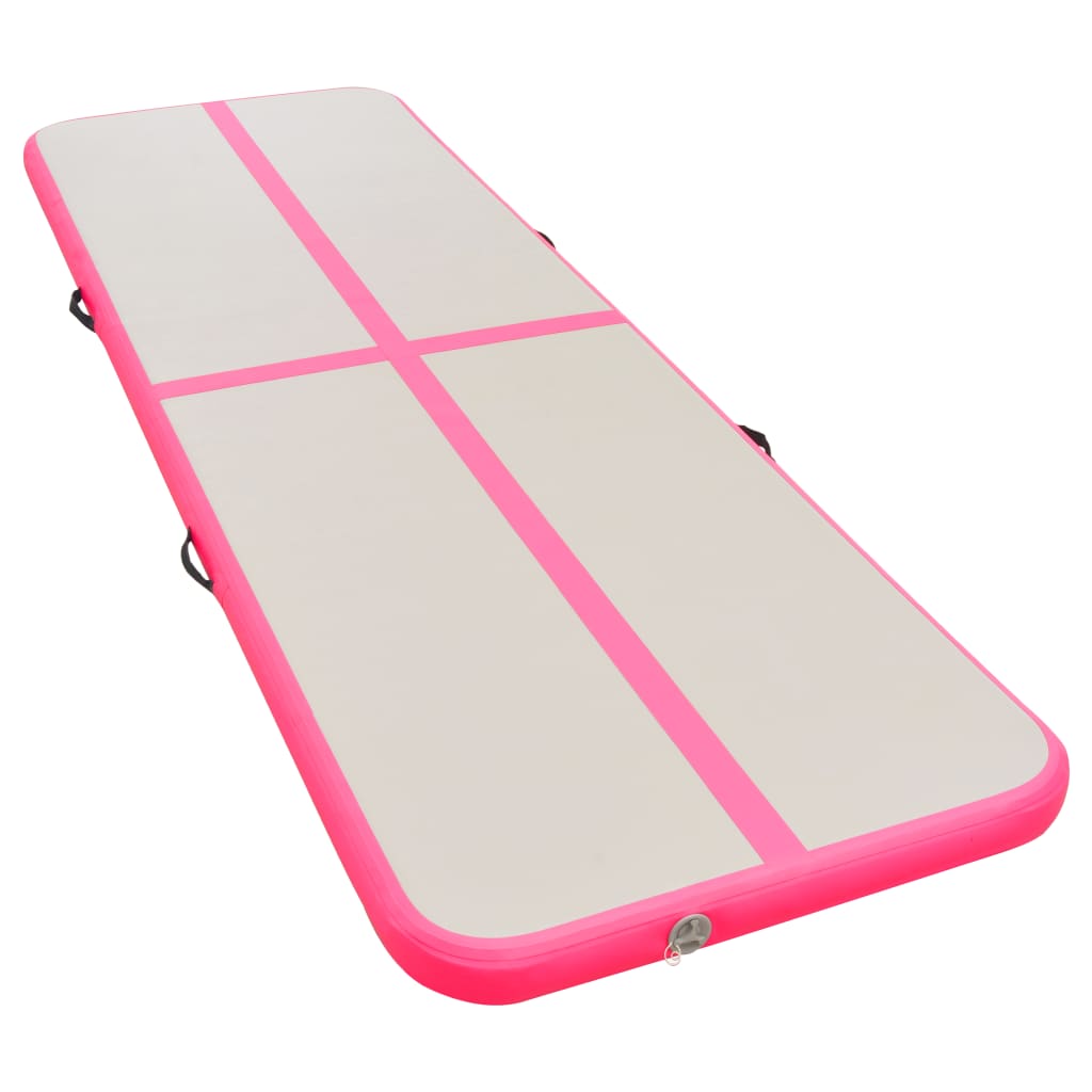 Tappetino Ginnastica Gonfiabile con Pompa 300x100x10cm PVC Rosa - homemem39