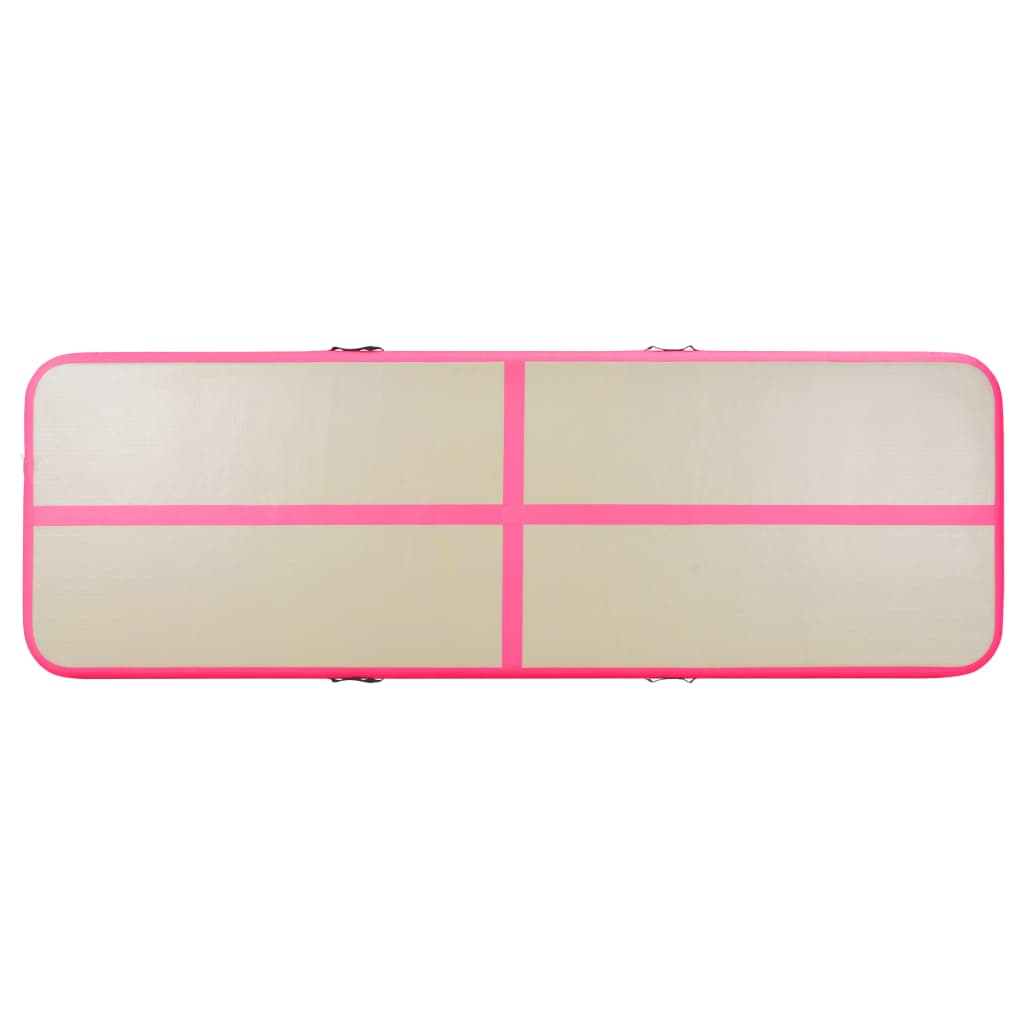 Tappetino Ginnastica Gonfiabile con Pompa 300x100x10cm PVC Rosa - homemem39