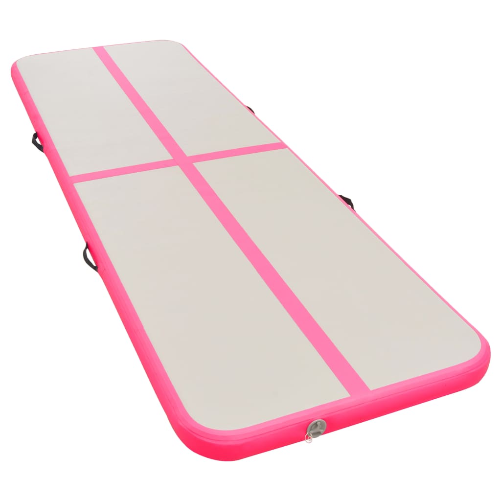 Tappetino Ginnastica Gonfiabile con Pompa 600x100x10cm PVC Rosa - homemem39