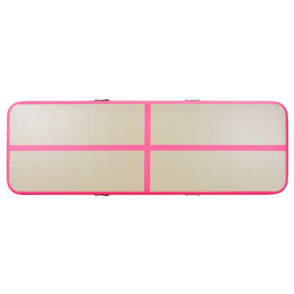 Tappetino Ginnastica Gonfiabile con Pompa 600x100x10cm PVC Rosa - homemem39