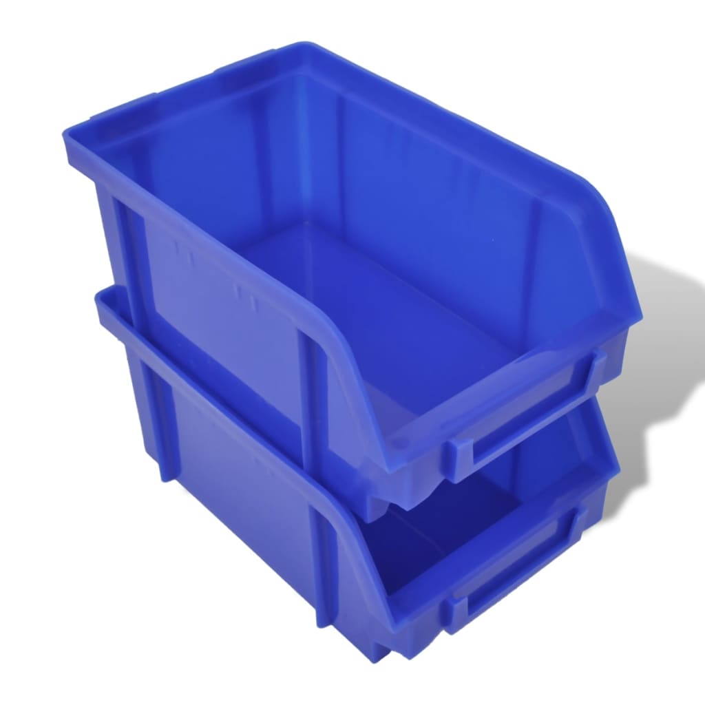 Contenitore Plastica per Garage da Parete Set 30 pz Blu e Rosso - homemem39