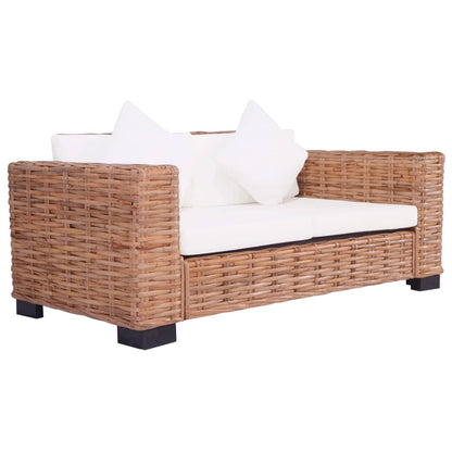 Set di Divani da Giardino con Cuscini 2 pz in Rattan Naturale - homemem39