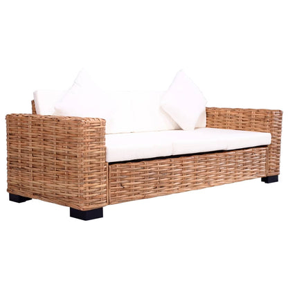 Set di Divani da Giardino con Cuscini 2 pz in Rattan Naturale - homemem39