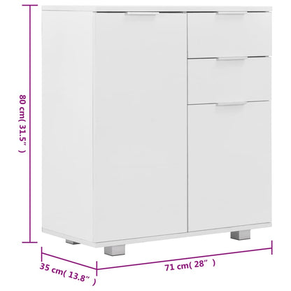 Credenza con Finitura Lucida Bianca 71x35x80 cm in Truciolato - homemem39