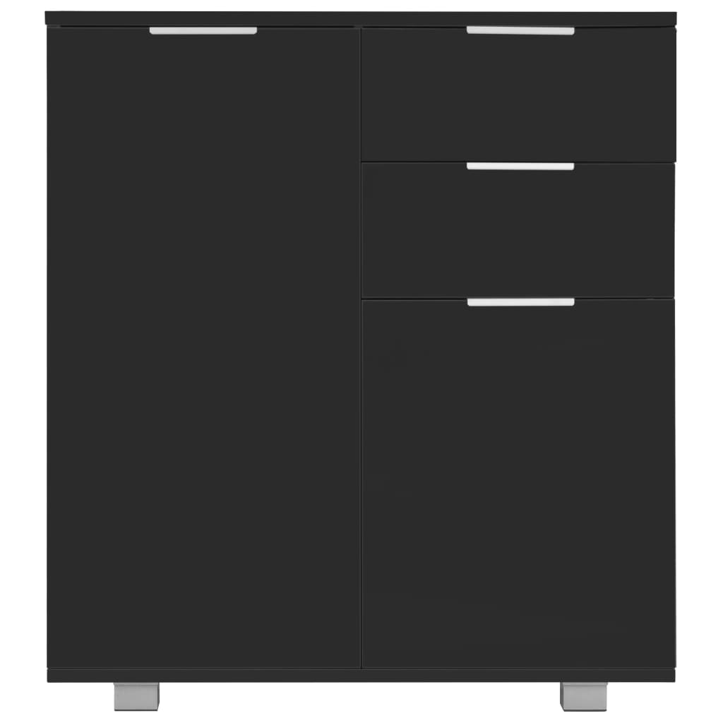 Credenza con Finitura Lucida Nera 71x35x80 cm in Truciolato - homemem39