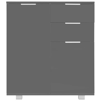 Credenza con Finitura Lucida Grigia 71x35x80 cm in Truciolato - homemem39