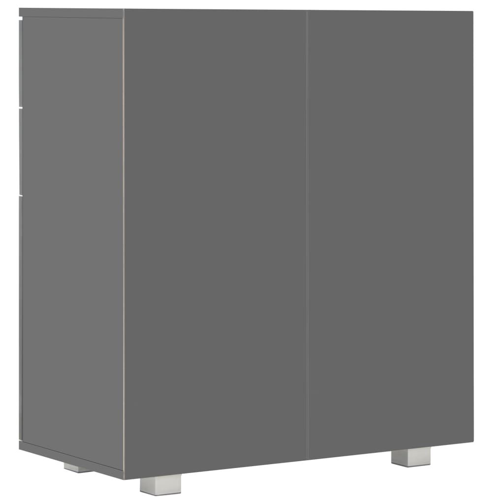 Credenza con Finitura Lucida Grigia 71x35x80 cm in Truciolato - homemem39