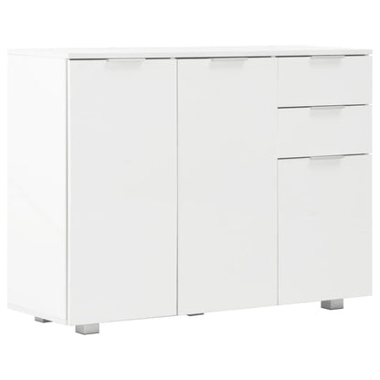 Credenza Bianco Lucido 107x35x80,5 cm - homemem39