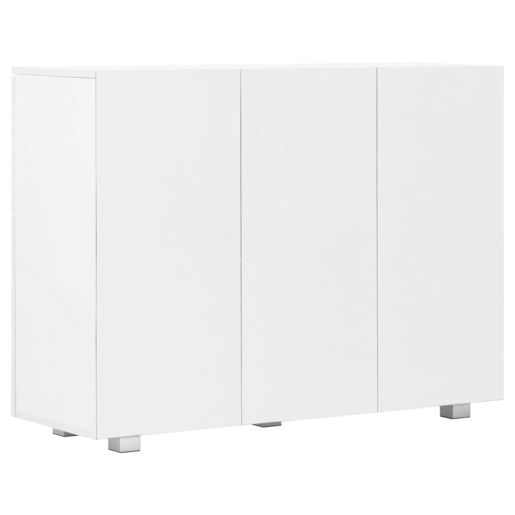 Credenza Bianco Lucido 107x35x80,5 cm - homemem39