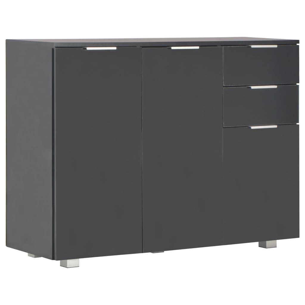 Credenza Nero Lucido 107x35x80,5 cm - homemem39