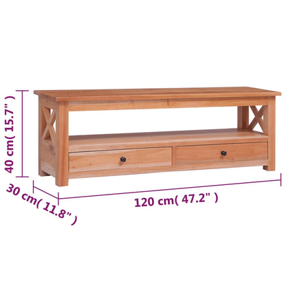 Mobile Porta TV 120x30x40 cm in Legno Massello di Mogano - homemem39