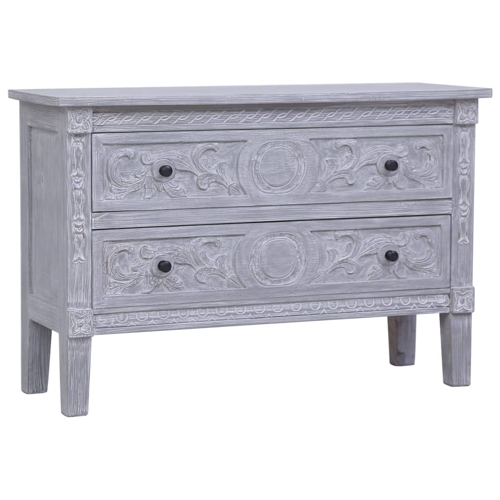 Credenza con 2 Cassetti 90x30x60 cm in Legno Massello di Mogano - homemem39