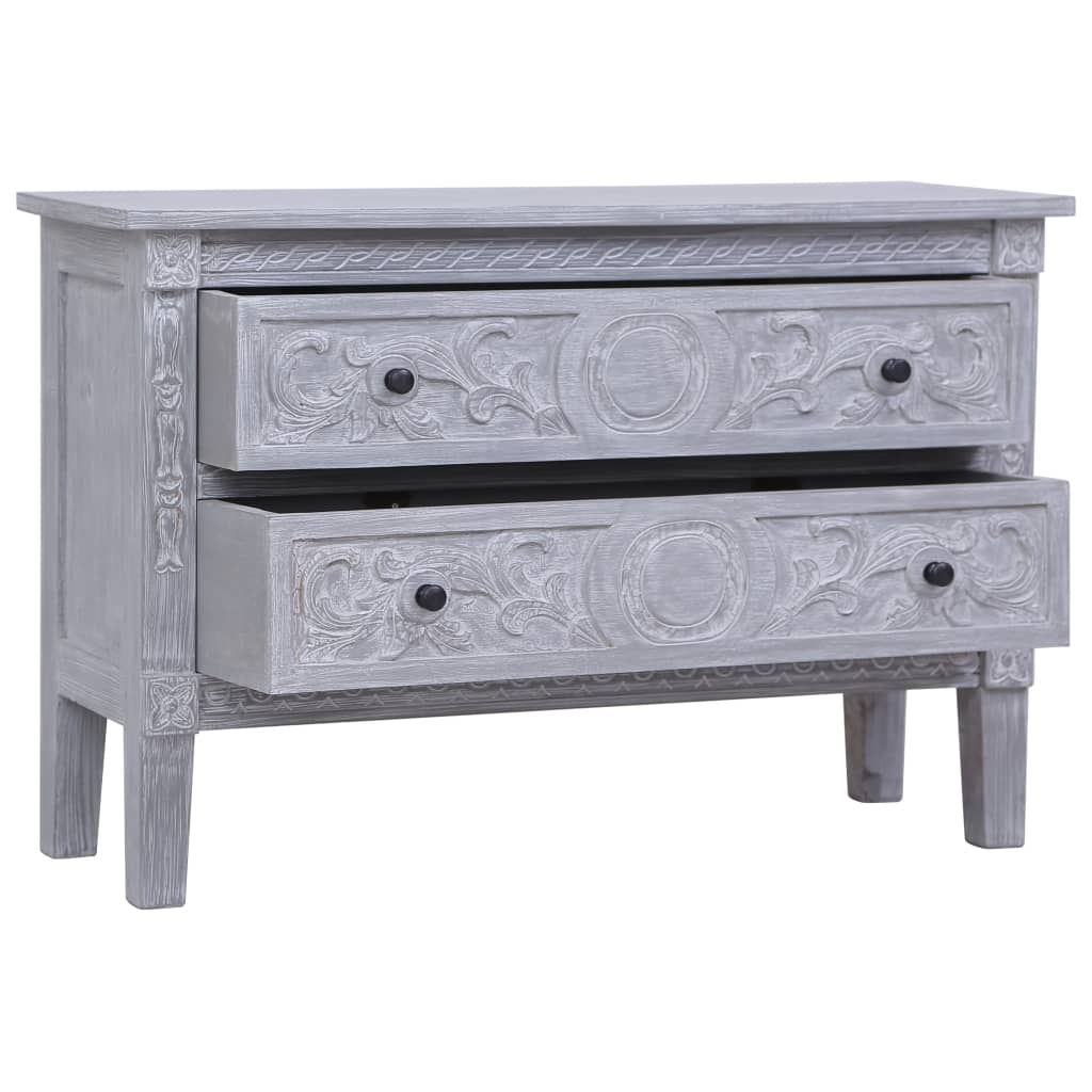 Credenza con 2 Cassetti 90x30x60 cm in Legno Massello di Mogano - homemem39