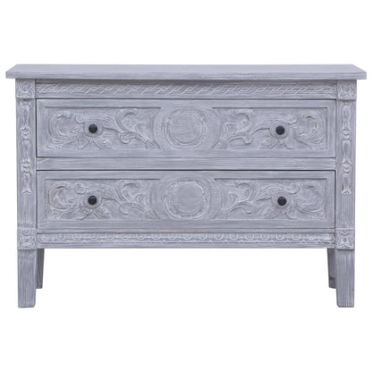 Credenza con 2 Cassetti 90x30x60 cm in Legno Massello di Mogano - homemem39