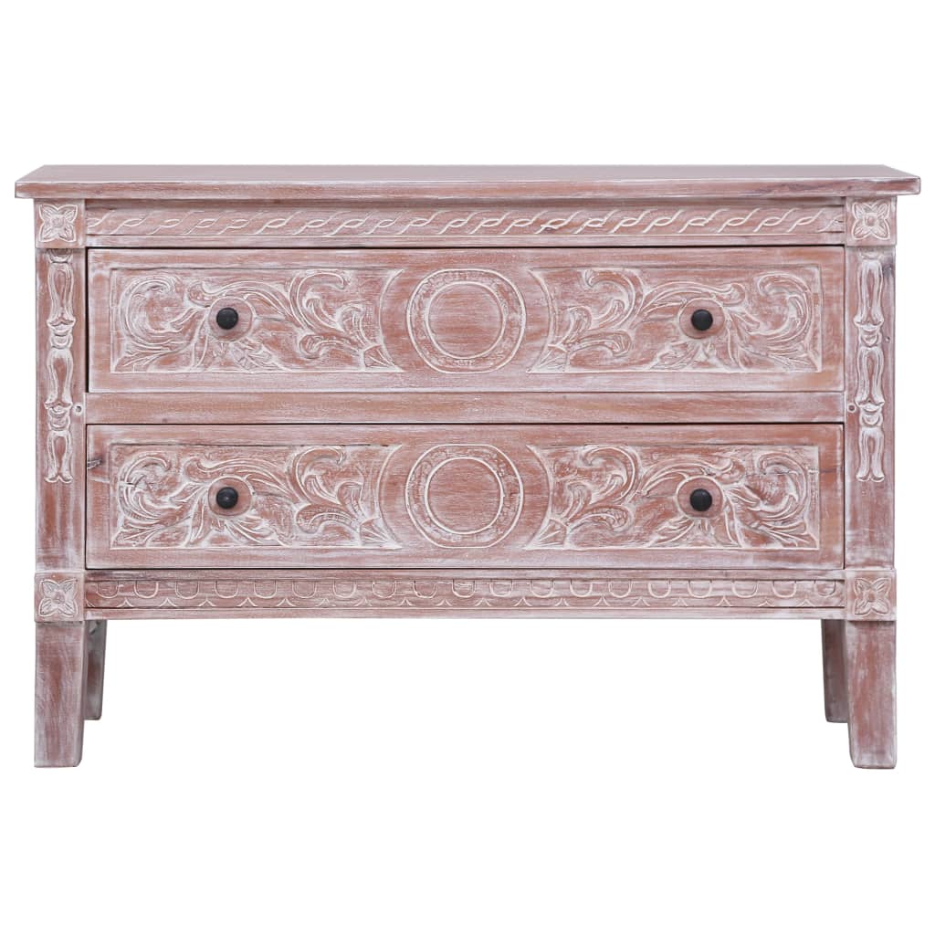 Credenza con 2 Cassetti 90x30x60 cm in Legno Massello di Mogano - homemem39